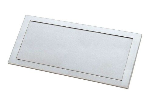  HorecaTraders Hinged Recessed Waste Flap Stainless Steel - Stainless Steel AISI 304 - Vertical - 482x216x10mm - 