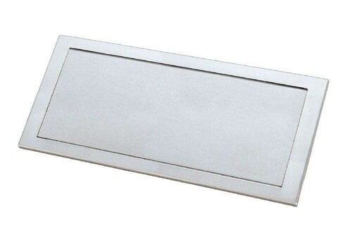  HorecaTraders Scharnierende Inbouw Afvalklep RVS- RVS AISI 304 - Verticaal - 482x216x10mm - 