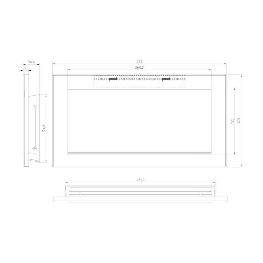 Trappe d'évacuation encastrée à charnière - Acier inoxydable AISI 304 - Avec charnière à ressort - 326 x 173 x 10 mm
