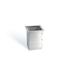 HorecaTraders Vierkante RVS Afvalkoker - Met Flens 15mm - Inbouw Werkblad - 110x110x175mm
