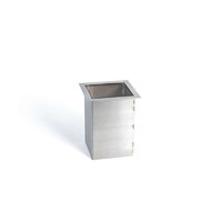 Vierkante RVS Afvalkoker - Met Flens 15mm - Inbouw Werkblad - 110x110x175mm