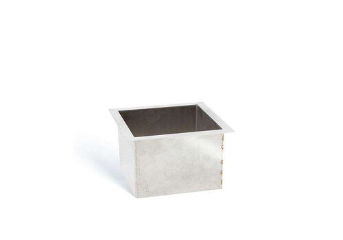  HorecaTraders Goulotte d'évacuation carrée en acier inoxydable - Bride de 15 mm - Encastrable sous plan de travail - 150 x 150 x 125 mm 