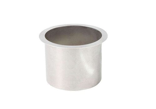  HorecaTraders Ronde RVS Afvalkoker - ø150mm - Met Hoogglanzende Flens 15mm - 125mm Hoog 