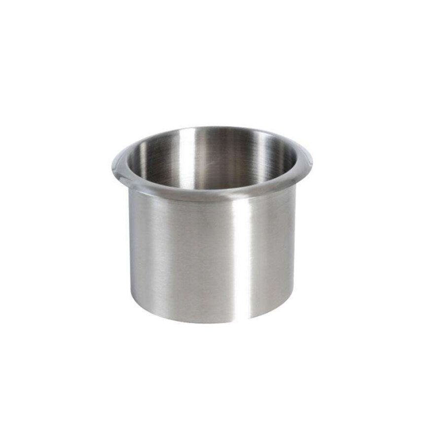 Round Stainless Steel Waste Chute - ø152mm - With High-Gloss Flange 15mm - 130mm High