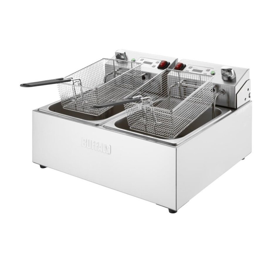 Dubbele Elektrische Friteuse 2x5L met Timer RVS