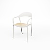 Ensemble de 4 chaises empilables blanches pour terrasse et restaurant – Chaises de salle à manger d'extérieur en plastique