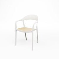 Set van 4 Witte Stapelbare Horeca Stoelen voor Terras en Restaurant – Kunststof Outdoor Dining Chairs