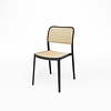 HorecaTraders Chaises d'accueil empilables aspect rotin beige – Lot de 4 – Intérieur et extérieur