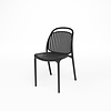 HorecaTraders Ensemble de 4 chaises empilables noires pour l'accueil – Chaises de patio en plastique pour une utilisation intérieure et extérieure