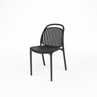 Ensemble de 4 chaises empilables noires pour l'accueil – Chaises de patio en plastique pour une utilisation intérieure et extérieure