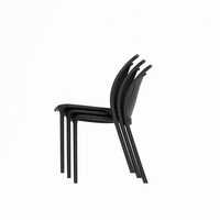 Ensemble de 4 chaises empilables noires pour l'accueil – Chaises de patio en plastique pour une utilisation intérieure et extérieure
