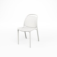 Ensemble de 4 chaises empilables blanches pour l'accueil – Chaises de patio en plastique pour une utilisation intérieure et extérieure