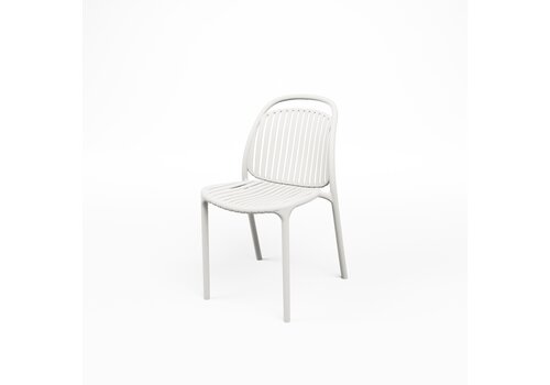  HorecaTraders Ensemble de 4 chaises empilables blanches pour l'accueil – Chaises de patio en plastique pour une utilisation intérieure et extérieure 