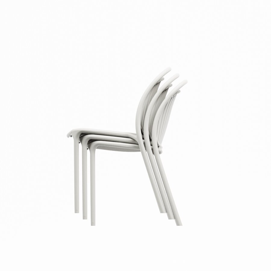 Ensemble de 4 chaises empilables blanches pour l'accueil – Chaises de patio en plastique pour une utilisation intérieure et extérieure