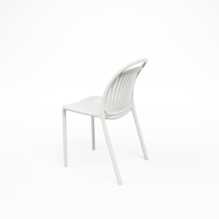 Ensemble de 4 chaises empilables blanches pour l'accueil – Chaises de patio en plastique pour une utilisation intérieure et extérieure