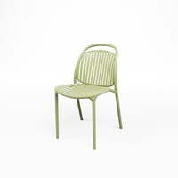 Ensemble de 4 chaises empilables vertes pour l'accueil – Chaises de patio en plastique pour une utilisation intérieure et extérieure