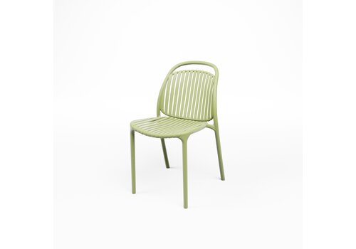  HorecaTraders Ensemble de 4 chaises empilables vertes pour l'accueil – Chaises de patio en plastique pour une utilisation intérieure et extérieure 