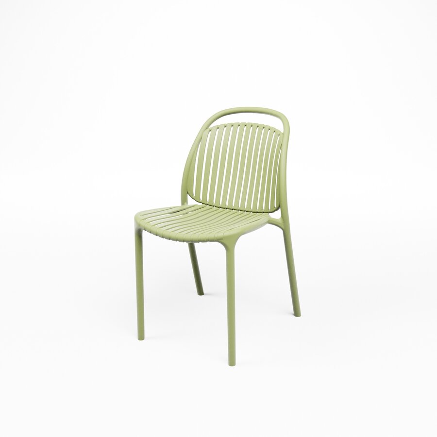 Ensemble de 4 chaises empilables vertes pour l'accueil – Chaises de patio en plastique pour une utilisation intérieure et extérieure