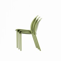 Ensemble de 4 chaises empilables vertes pour l'accueil – Chaises de patio en plastique pour une utilisation intérieure et extérieure