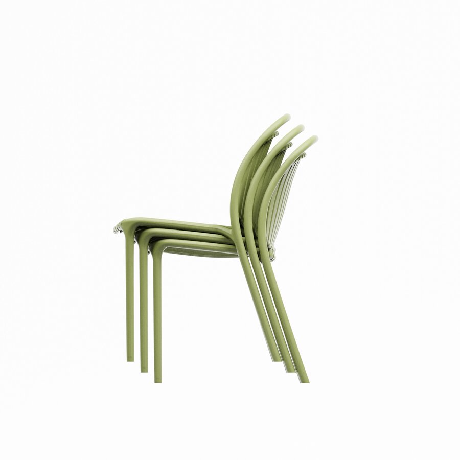 Green Stackable Hospitality Chair Set of 4 – Plastic Patio Chair for Indoor & Outdoor Use
