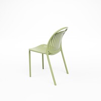 Ensemble de 4 chaises empilables vertes pour l'accueil – Chaises de patio en plastique pour une utilisation intérieure et extérieure