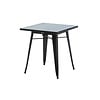 HorecaTraders Industrieller Gastronomie-Esstisch 70x70 cm – Schwarzer Stahl-Bistrotisch für Restaurants und Cafés