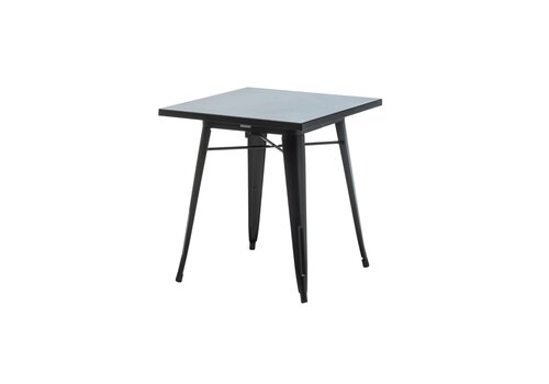  HorecaTraders Table de salle à manger industrielle 70x70 cm – Table bistro en acier noir pour restaurant et café 