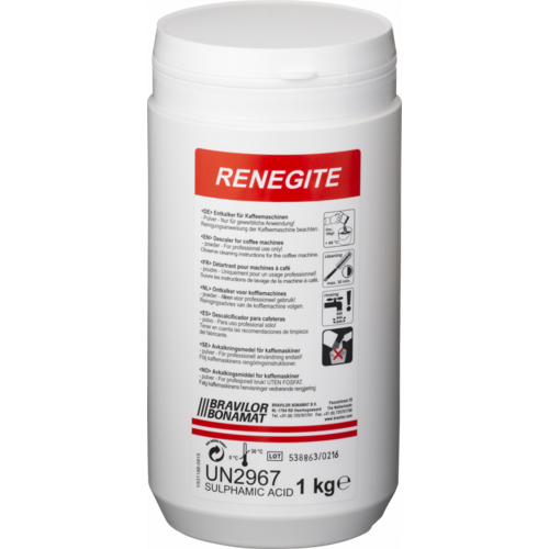  Bravilor Bonamat Renegite Descaling Agent - Bulk Pack Box with 10 Cans of 1 Kilogram each 