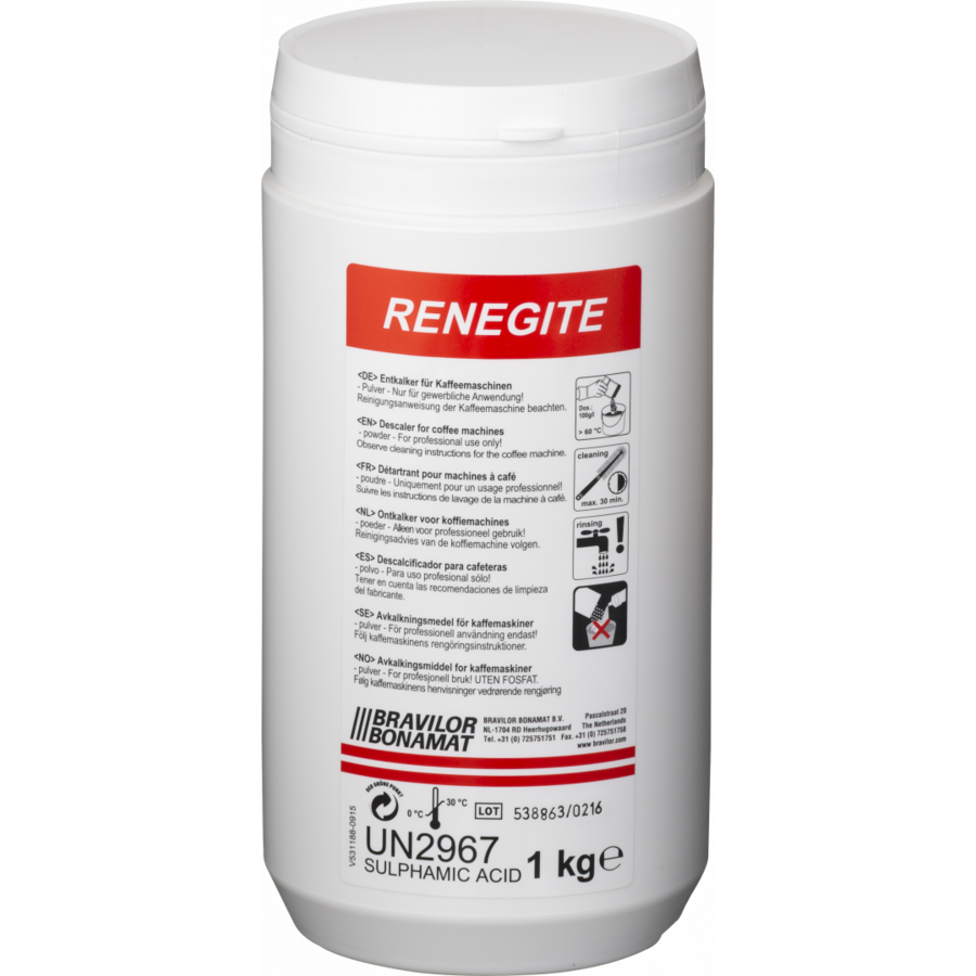 Détartrant Renegite - Conditionnement en vrac avec 10 bidons de 1 kg chacun