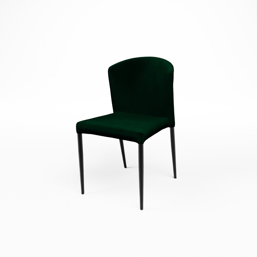 Chaise empilable de luxe en velours vert pour l'hôtellerie, la restauration et les lieux événementiels (lot de 4).