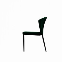 Chaise empilable de luxe en velours vert pour l'hôtellerie, la restauration et les lieux événementiels (lot de 4).