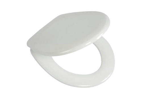  HorecaTraders Abattant de toilettes en plastique blanc facile à installer pour les toilettes et les sanitaires des établissements hôteliers 
