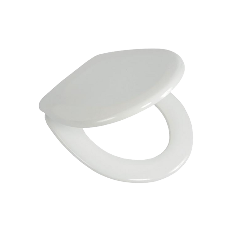 Abattant de toilettes en plastique blanc facile à installer pour les toilettes et les sanitaires des établissements hôteliers