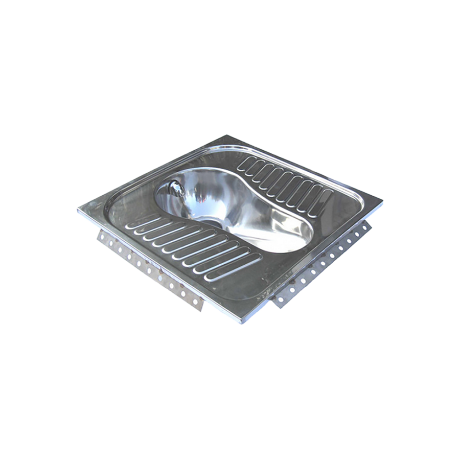 RVS Inbouw Hurktoilet | B 595 x D 625 x H 158/200 mm
