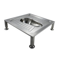 Stainless Steel Squat Toilet for Hospitality & Public Sanitary Facilities – Built-in Model with Horizontal Water Supply