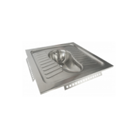 RVS Hurktoilet voor Horeca & Openbare Sanitair Ruimtes – Inbouwmodel met Horizontale Watertoevoer
