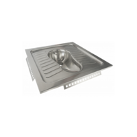 Stainless Steel Squat Toilet for Hospitality & Public Sanitary Facilities – Built-in Model with Horizontal Water Supply