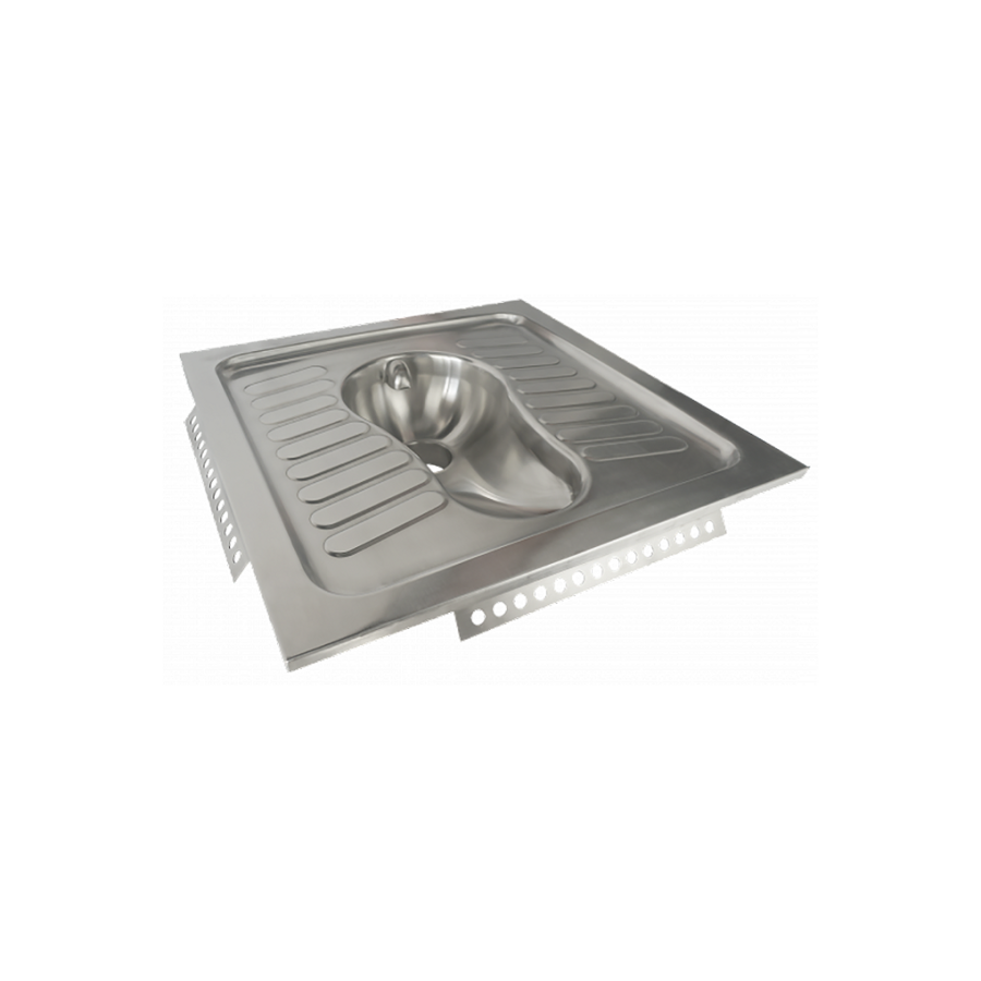 RVS Hurktoilet voor Horeca & Openbare Sanitair Ruimtes – Inbouwmodel met Horizontale Watertoevoer