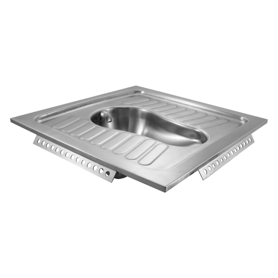 Stainless Steel Squat Toilet for Hospitality & Public Sanitary Facilities – Built-in Model with Horizontal Water Supply