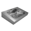 HorecaTraders Stainless Steel Wall-Mounted Washbasin for Hospitality – Brushed Stainless Steel Washbasin for Wall Mounting 600x420 mm