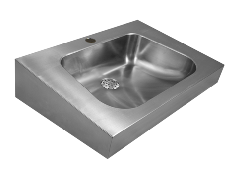  HorecaTraders Lavabo mural en acier inoxydable pour l'hôtellerie – Lavabo mural en acier inoxydable brossé 600 x 420 mm 