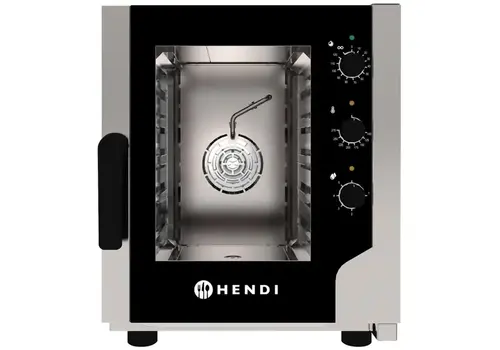  Hendi Four à convection professionnel avec fonction vapeur, 5 niveaux, 230 V – Cuiseur vapeur combiné commercial 