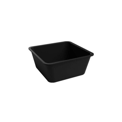  HorecaTraders Vierkante Saladekom Kunststof Plexi - Zwart - 180x180x80mm 