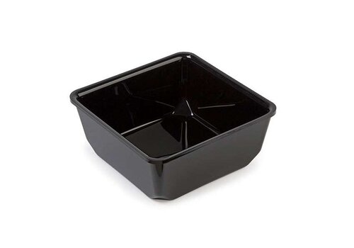  HorecaTraders Saladier carré en plexiglas PMMA noir - 205 x 205 x 80 mm 