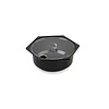 HorecaTraders Saladier hexagonal rond en plexiglas noir - 1,5 L - 180 x 180 x 85 mm