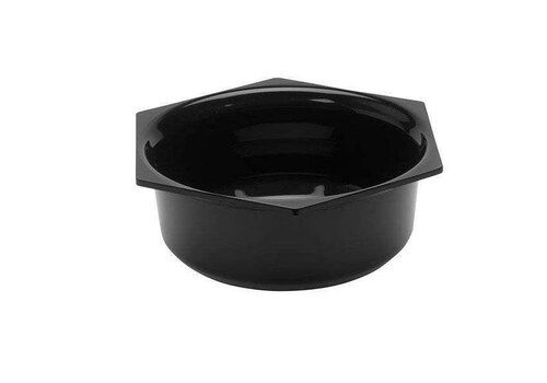  HorecaTraders Saladier hexagonal rond en plexiglas noir - 2,5 L - 215 x 215 x 85 mm 
