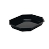HorecaTraders Octagonal Plastic Presentation Tray GN 1/2 Black 325x265x45mm – Catering Presentation Tray for Refrigerated Display Case