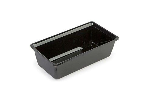  HorecaTraders Rectangular Plastic Plexi Salad Bowl - Black - 1.5L - 265x145x85mm 