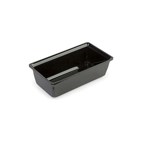  HorecaTraders Rechthoekige Saladekom Kunststof Plexi - Zwart - 1,5L - 265x145x85mm 