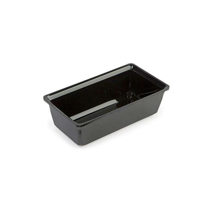 Rechteckige Salatschüssel aus Plexiglas | Schwarz | 1,5 l | 265 x 145 x 85 mm